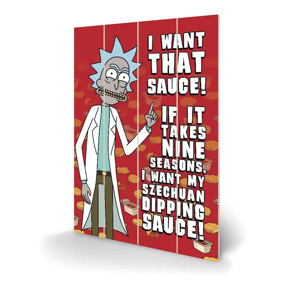 Rick and Morty Dřevěné nástěnné umění Szechuan Sauce 40 x 59 cm fotografii produktu