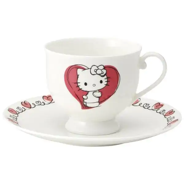 Sanrio Bone China Hrnek a Talíř Set Hello Kitty fotografii produktu