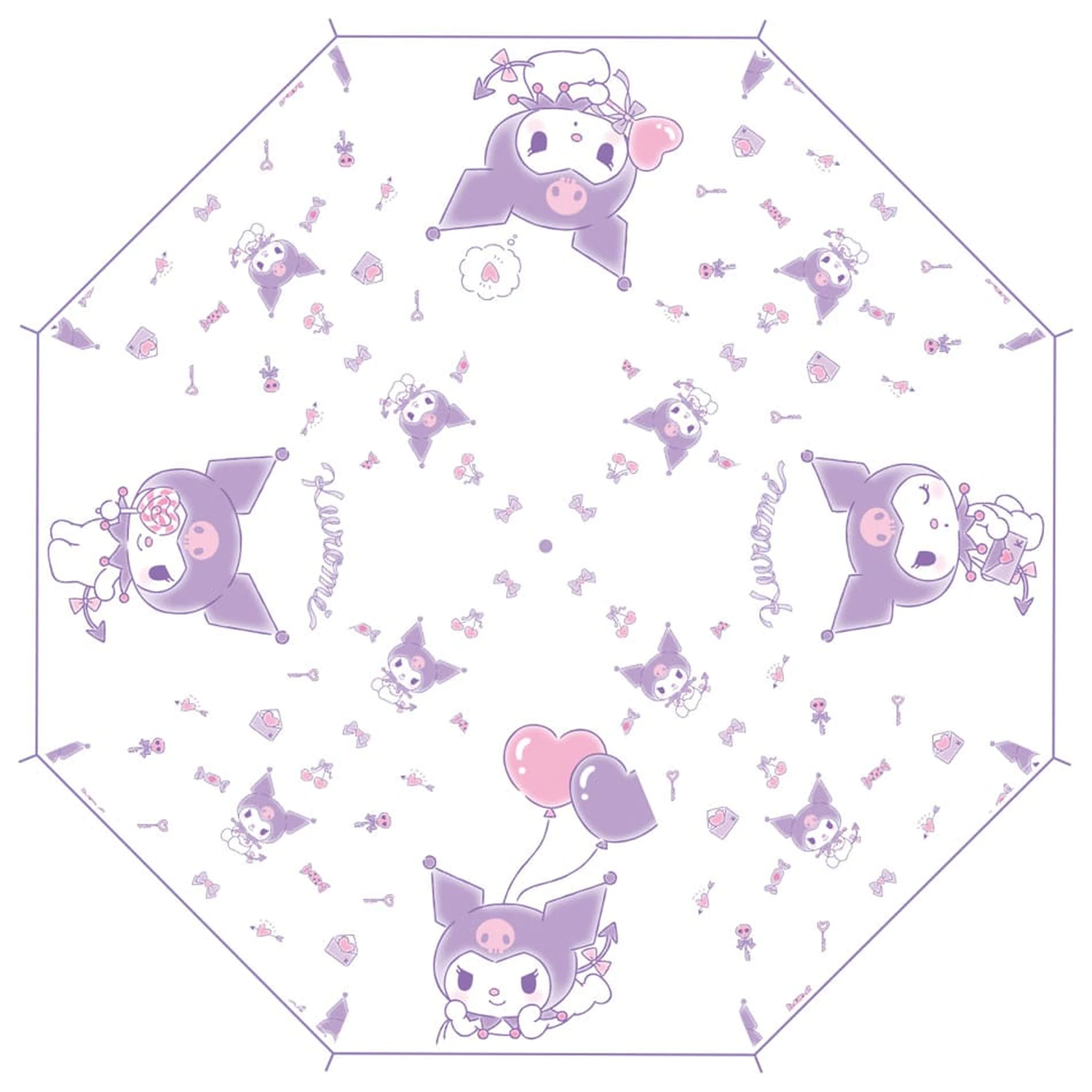 Sanrio Vycházková deštníková hůl Kuromi Kawaii Průhledná fotografii produktu