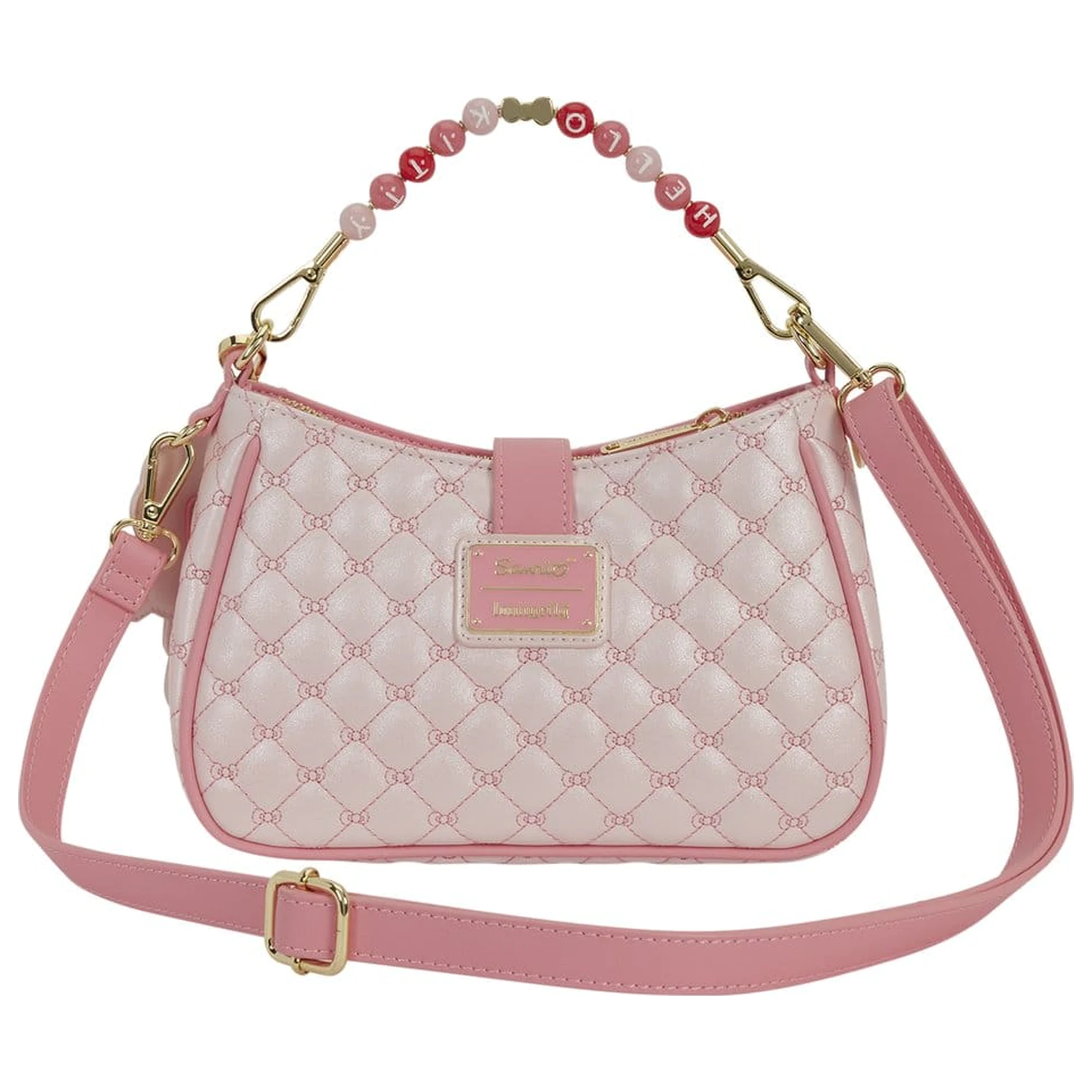 Sanrio by Loungefly Kabelka přes tělo s korálkovým uchem a přívěskem na tašku Hello Kitty Quilted fotografii produktu