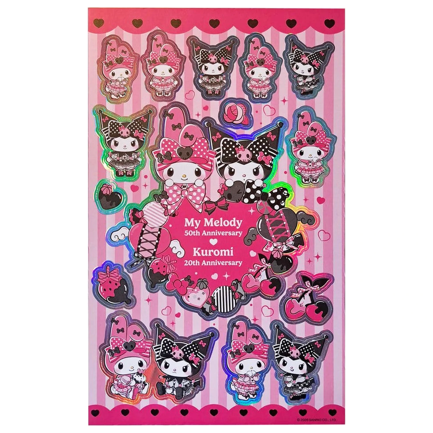 Sanrio Pink Black Party Series Sticker Pack Kuromi & My Melody fotografii produktu
