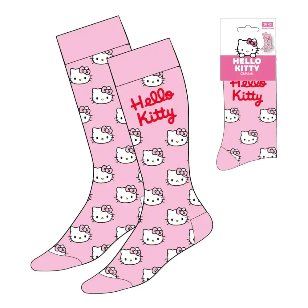 Sanrio Ponožky Hello Kitty Face Růžové 36-43 fotografii produktu