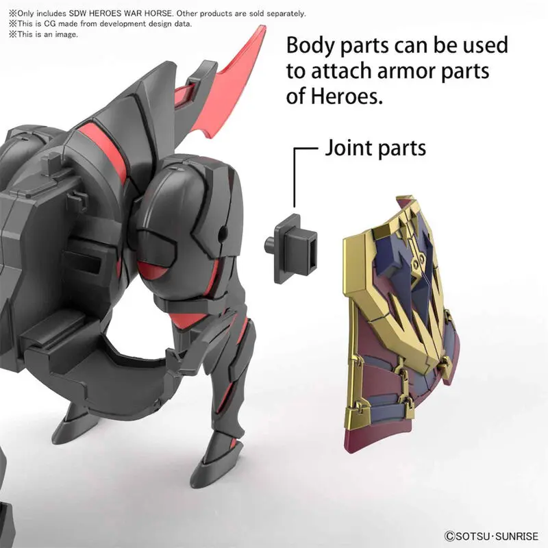 SD Gundam World Heroes War Horse Model Kit figurka fotografii produktu