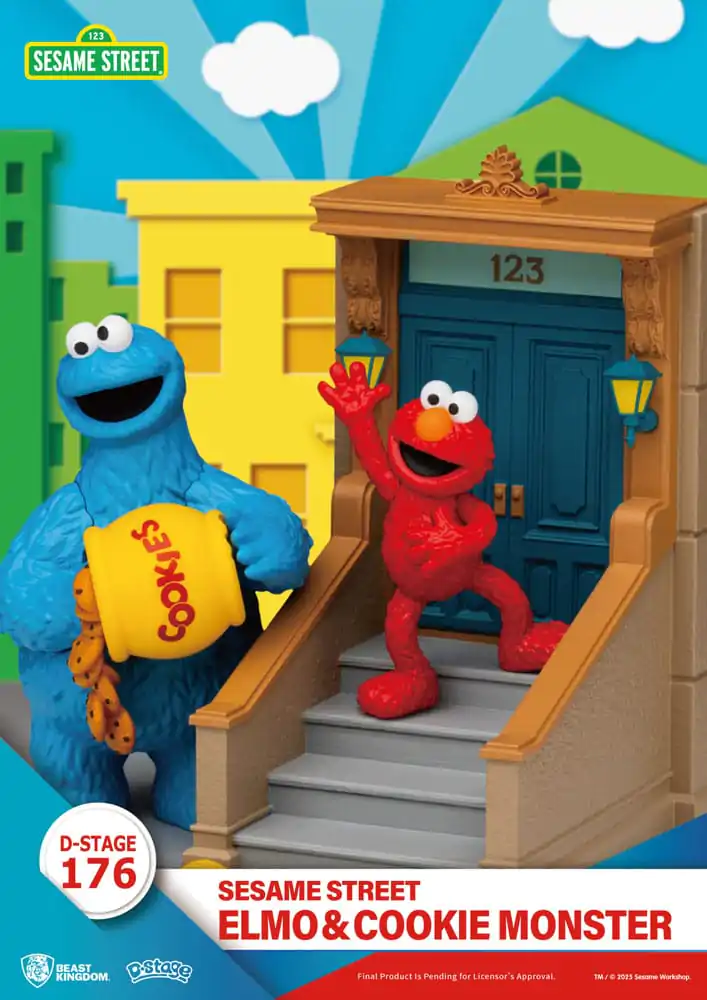 Sesame Street D-Stage PVC soška Elmo & Cookie Monster 11 cm fotografii produktu