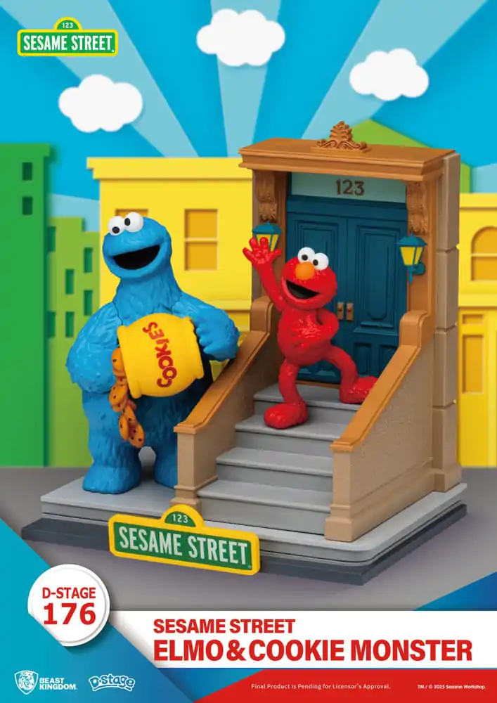 Sesame Street D-Stage PVC soška Elmo & Cookie Monster 11 cm fotografii produktu