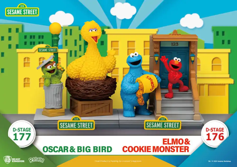 Sesame Street D-Stage PVC soška Oscar & Big Bird 12 cm fotografii produktu