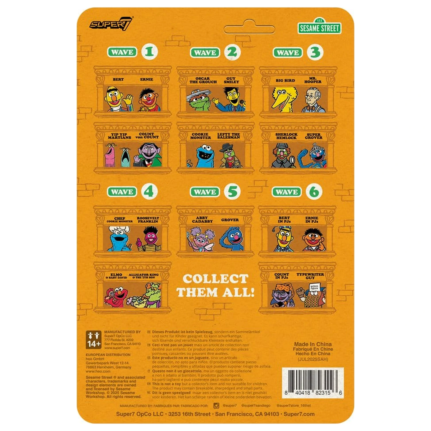 Sesame Street ReAction Akční figurka Vlna 06 Bert (PJ) 10 cm fotografii produktu