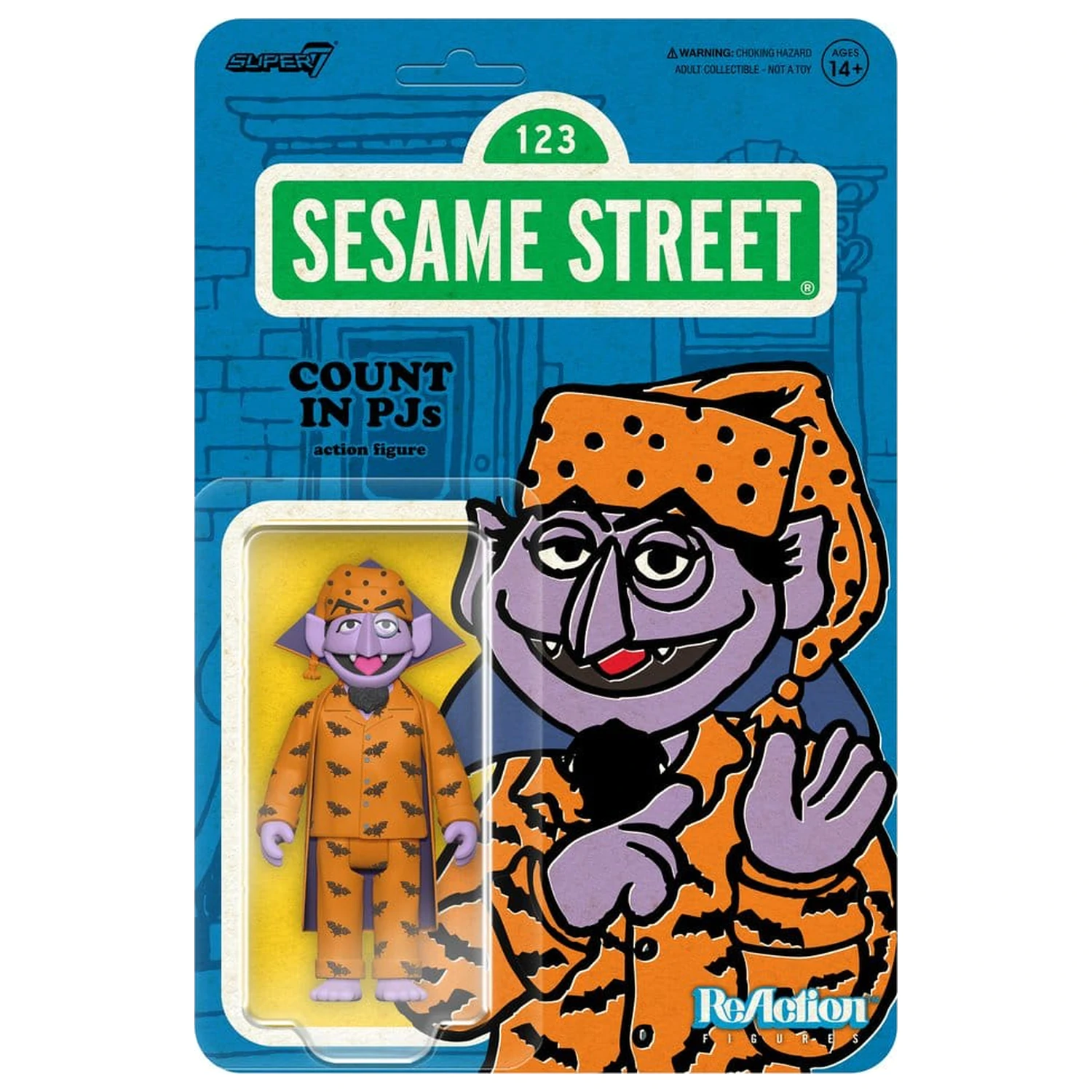 Akční figurka Sesame Street ReAction Wave 06 Count Von Count (PJs) 10 cm fotografii produktu