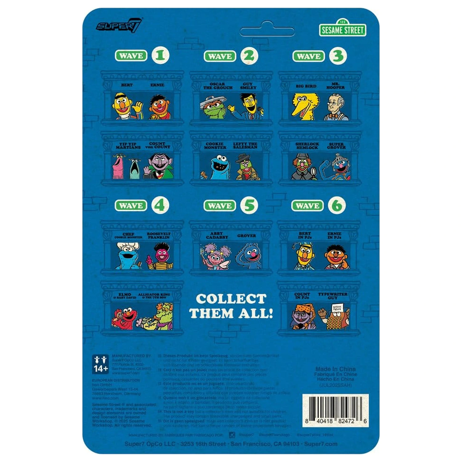 Akční figurka Sesame Street ReAction Wave 06 Count Von Count (PJs) 10 cm fotografii produktu