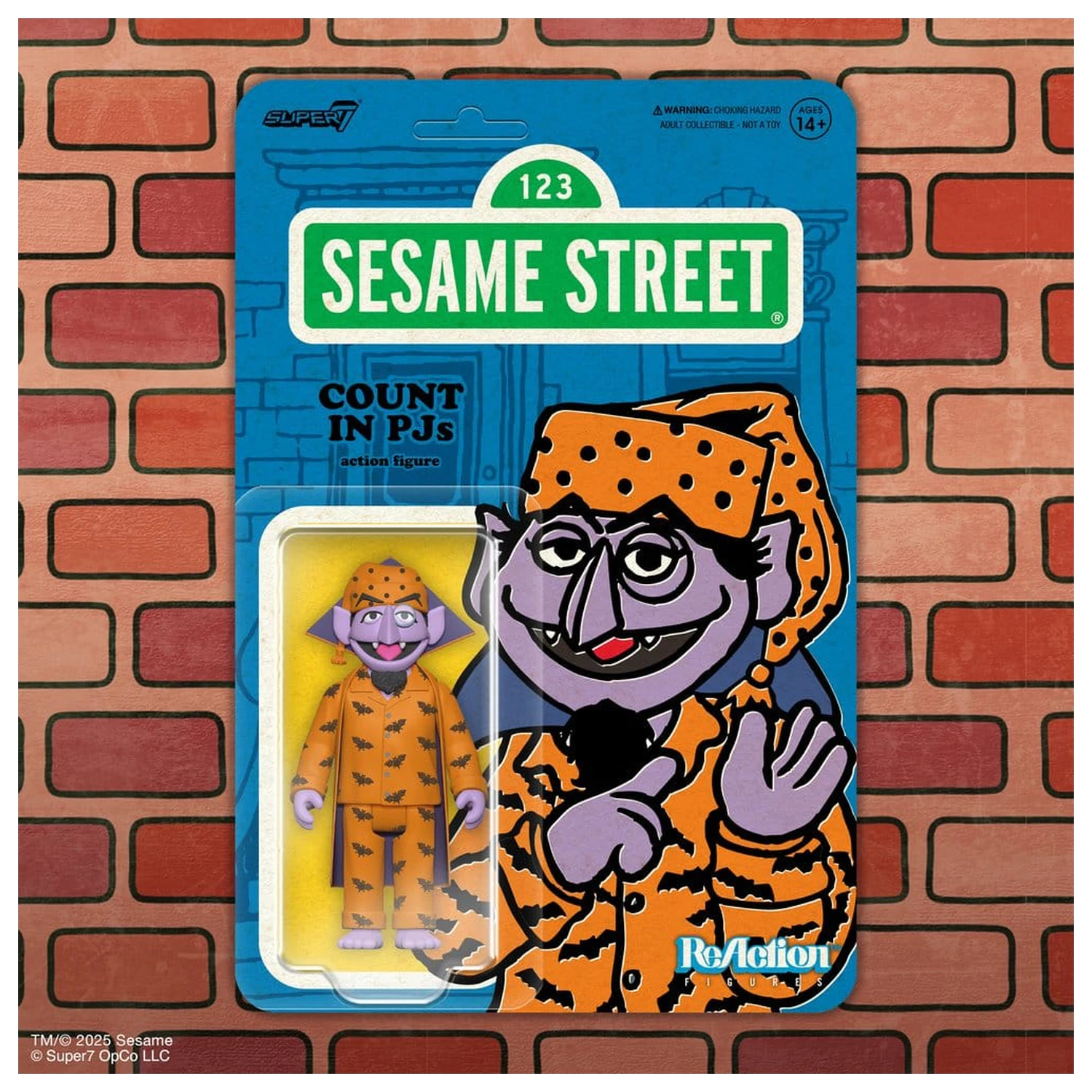 Akční figurka Sesame Street ReAction Wave 06 Count Von Count (PJs) 10 cm fotografii produktu