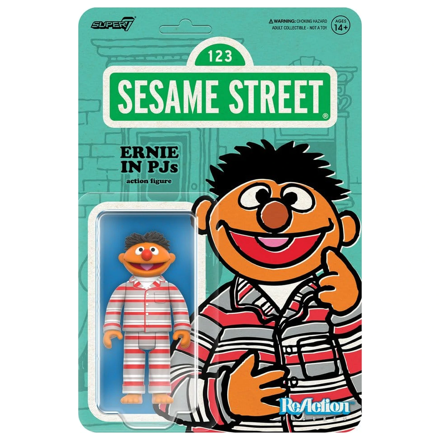 Sesame Street ReAction Akční figurka Wave 06 Ernie (PJs) 10 cm fotografii produktu