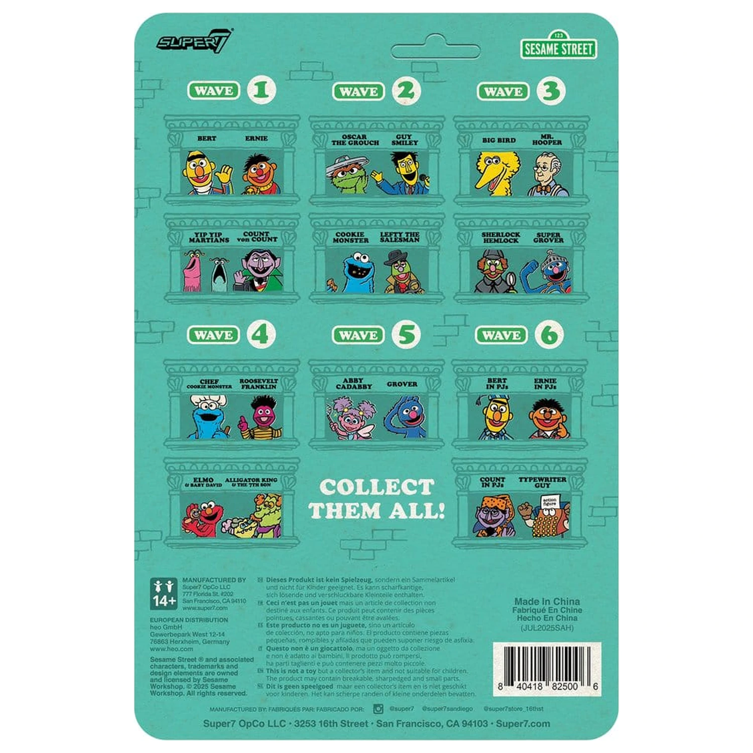 Sesame Street ReAction Akční figurka Wave 06 Ernie (PJs) 10 cm fotografii produktu