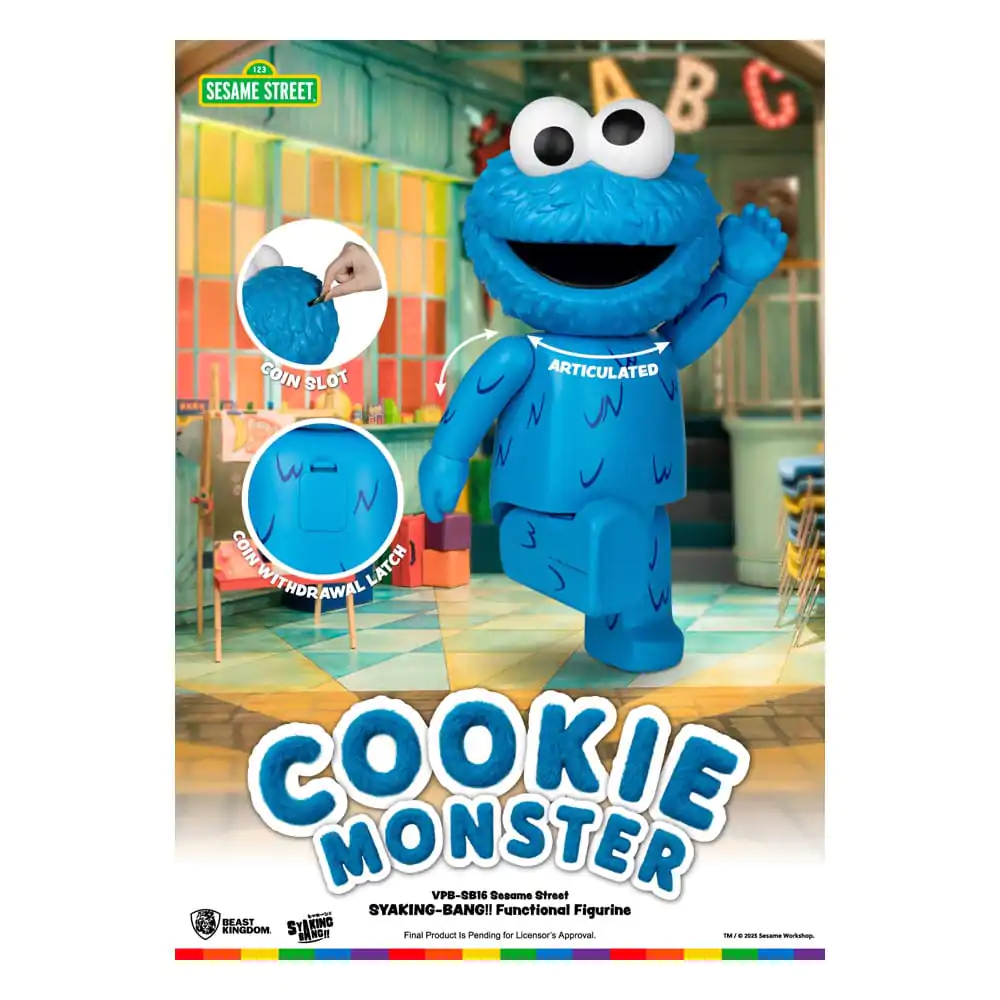 Sesame Street Syaking Bang Series PVC kasička Cookie Monster 47 cm fotografii produktu