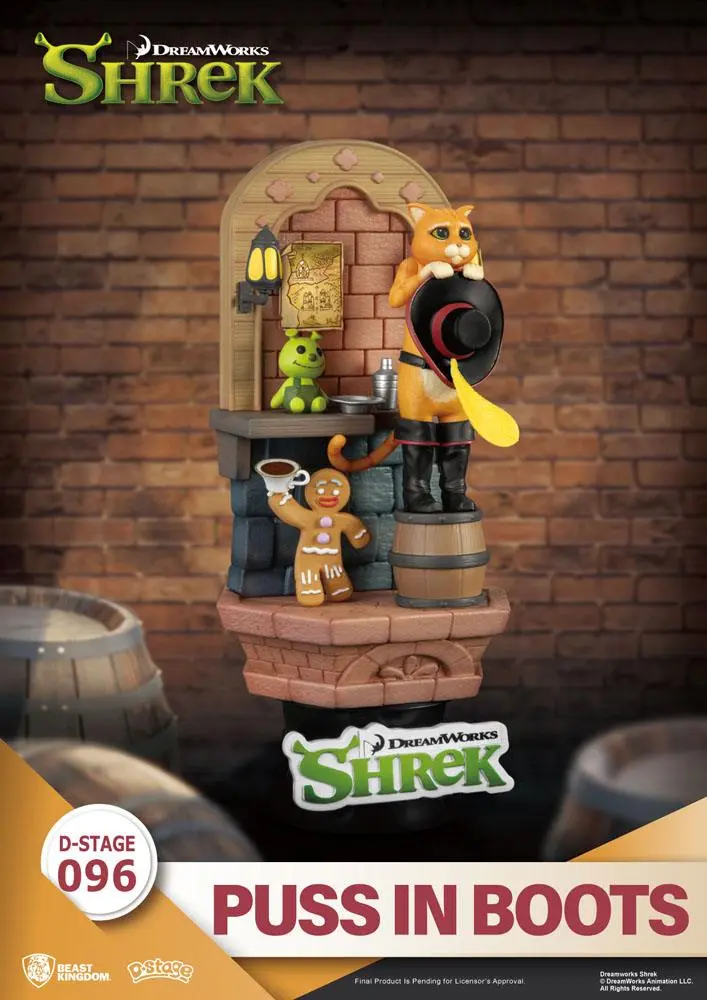 Shrek D-Stage PVC Diorama Kocour v botách 15 cm fotografii produktu