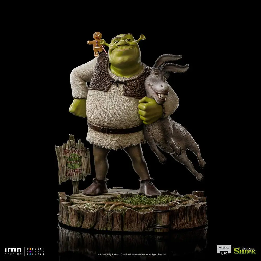 Shrek Deluxe Art Scale Socha 1/10 Shrek, Donkey and The Gingerbread Man 26 cm fotografii produktu