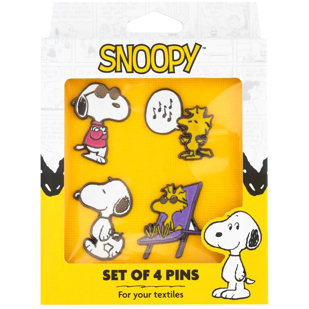 Snoopy sada 4 odznaků fotografii produktu