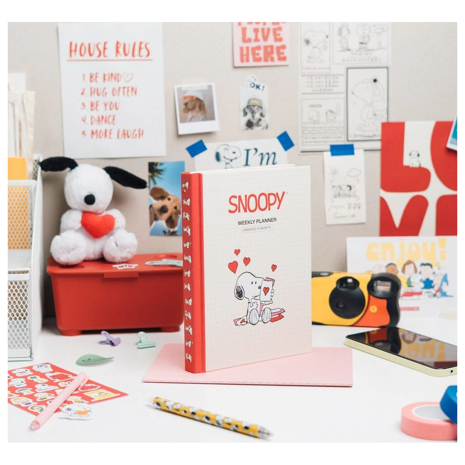 Snoopy A5 nedatovaný týdenní diář fotografii produktu