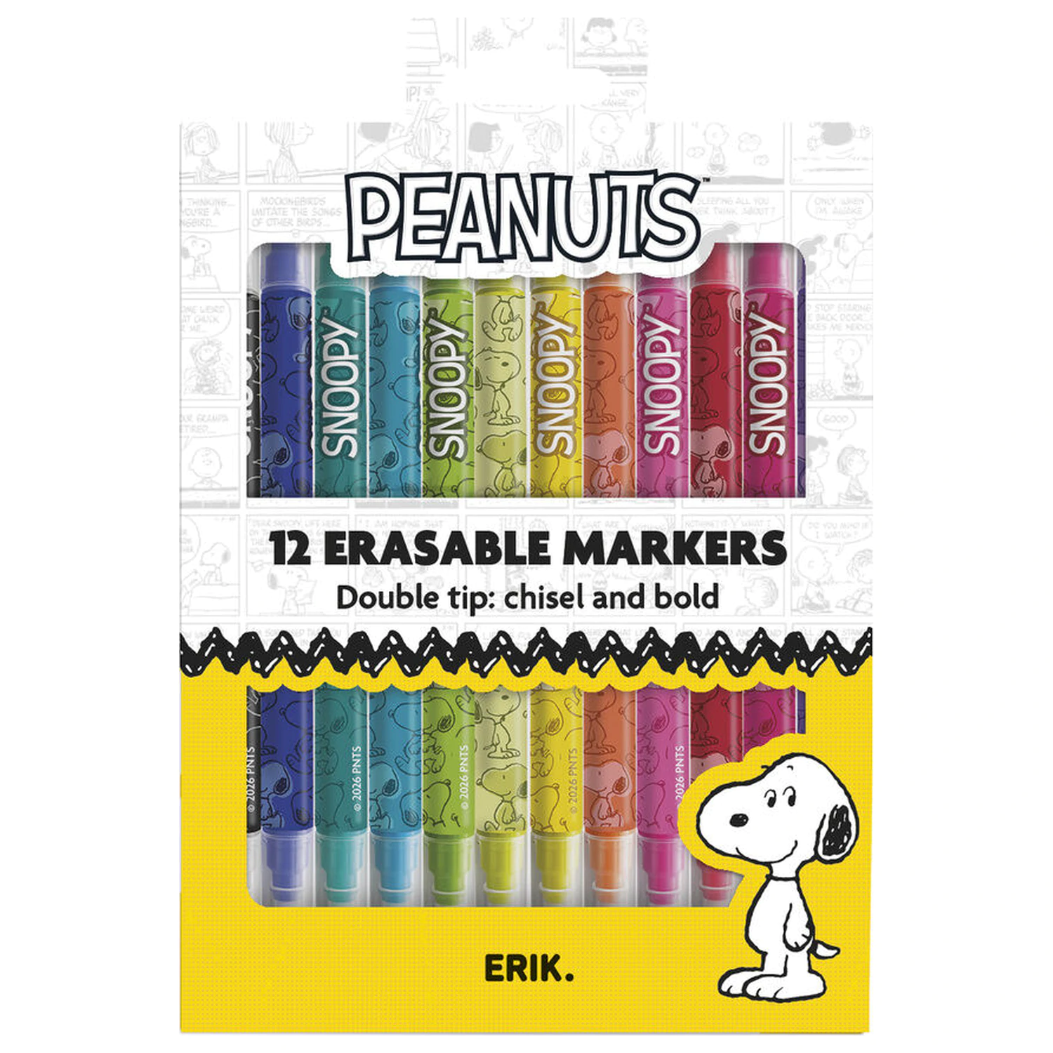 Snoopy Peanuts sada 12 mazacích fixů fotografii produktu