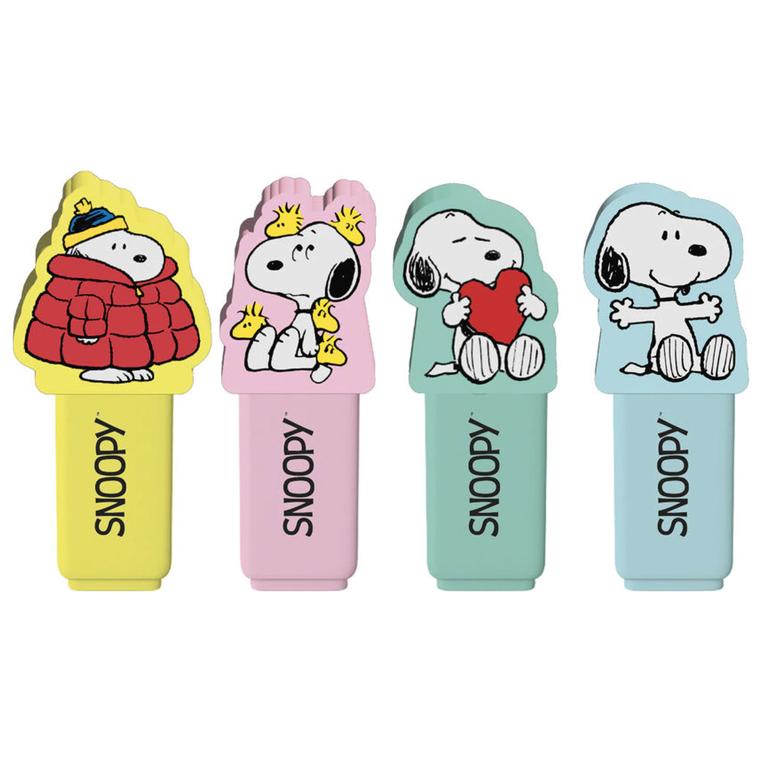 Snoopy Peanuts sada 4 zvýrazňovačů s ozdobou fotografii produktu