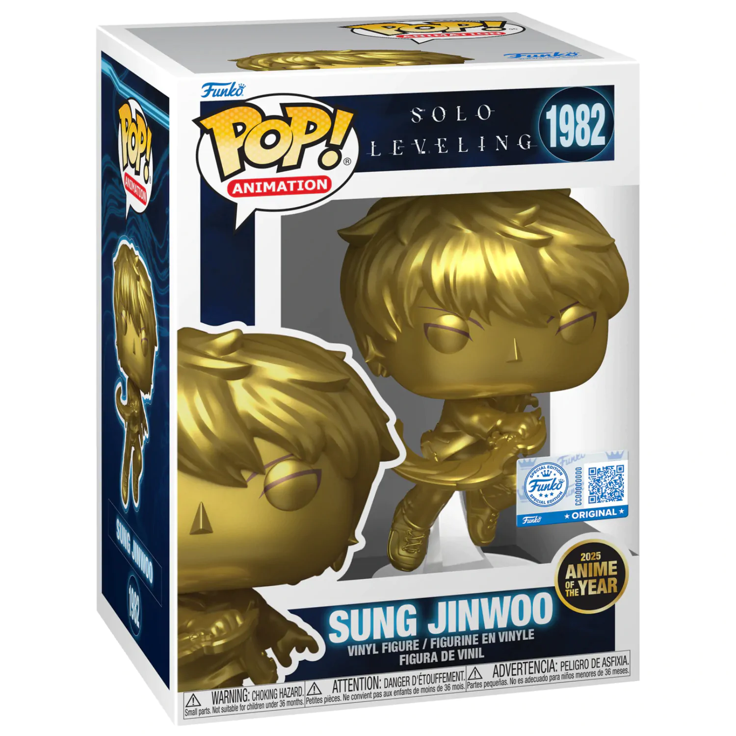 Solo Leveling Pop! Animation Vinylová figurka Sung Jinwoo (Gold) Exlusive Edition 10 cm fotografii produktu