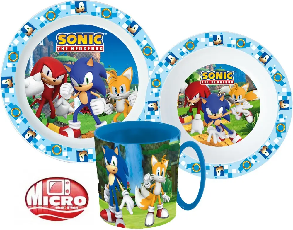 Sonic the Hedgehog jídelní sada, mikro plastová sada fotografii produktu