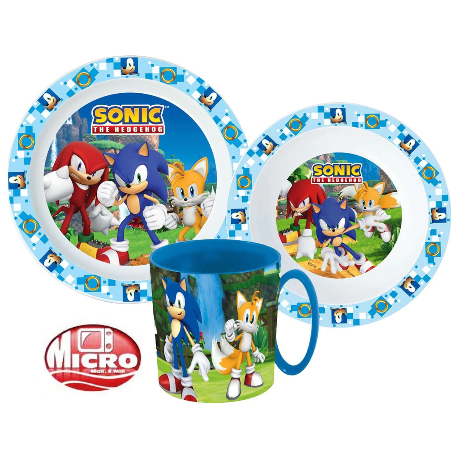 Sonic Adventure jídelní souprava, mikroplastová sada s hrnkem 350 ml fotografii produktu