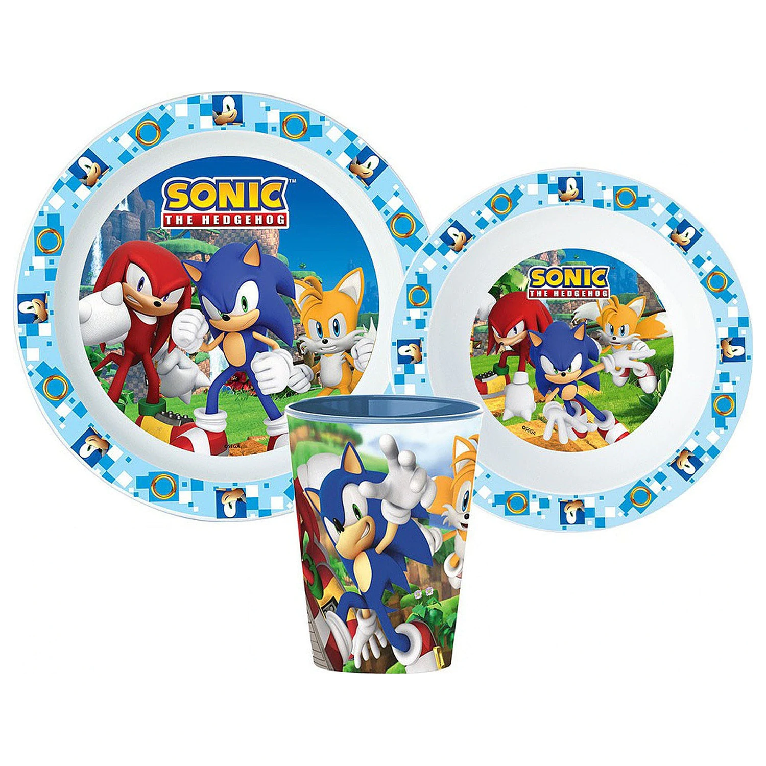 Sonic Adventure jídelní set, mikro plastový set, s 260 ml sklenicí fotografii produktu
