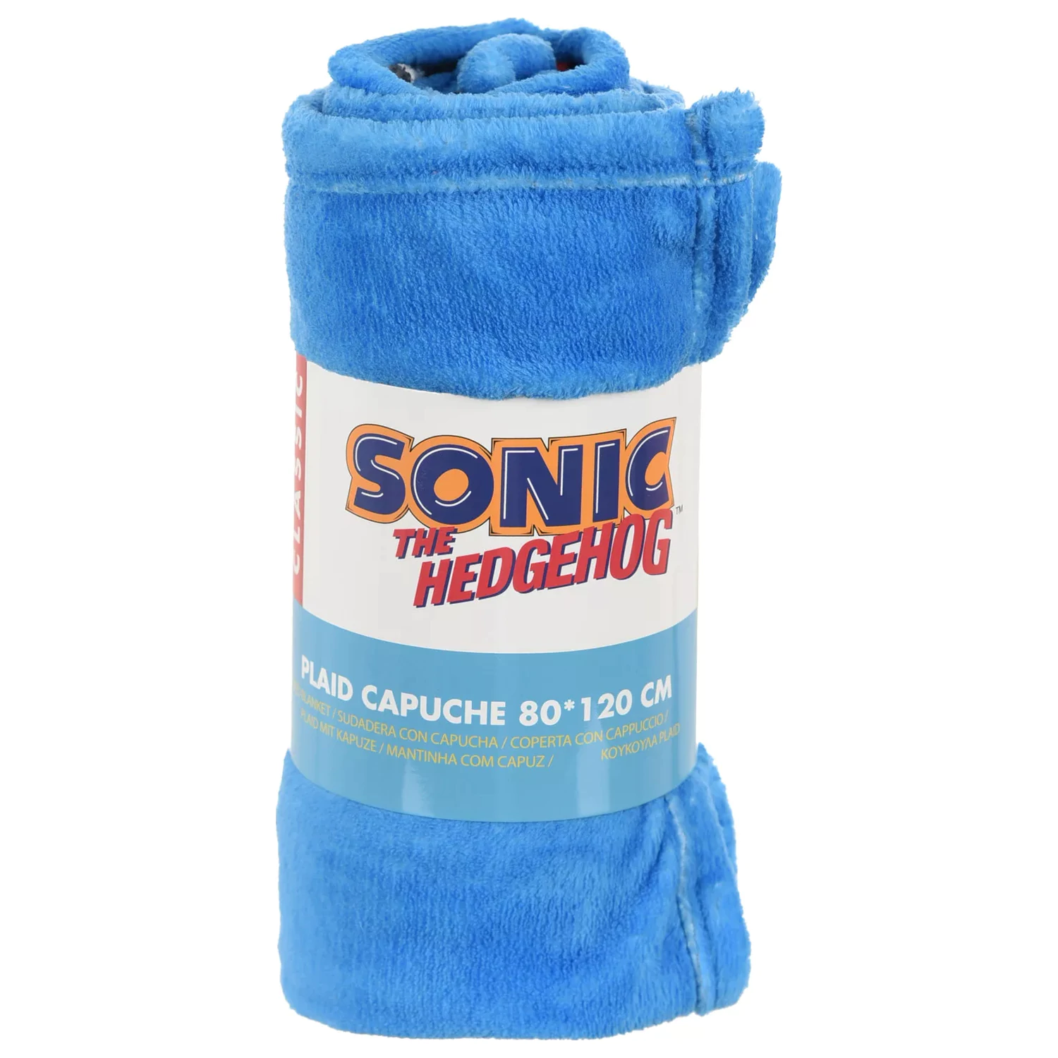 Sonic Blue Blur Hooded Blanket 80x120 cm fotografii produktu