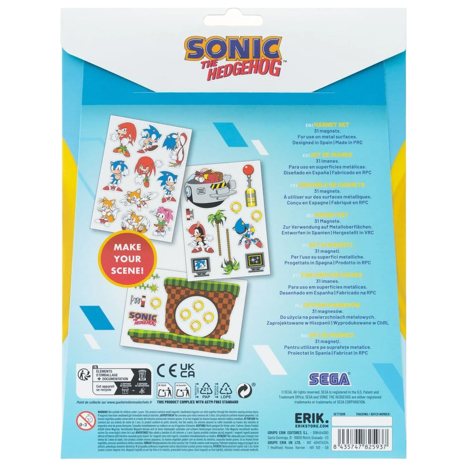 Sonic sada vyřezávaných magnetů fotografii produktu