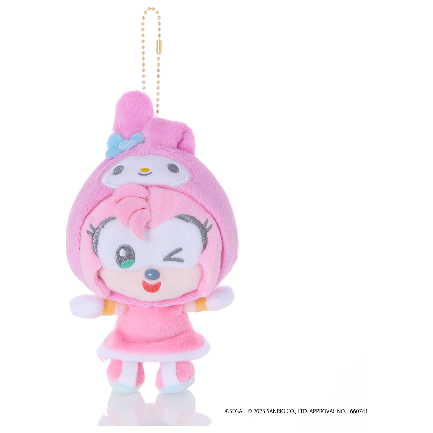 SONIC & FRIENDS x SANRIO Amy x My Melody maskot plyšák 8cm fotografii produktu