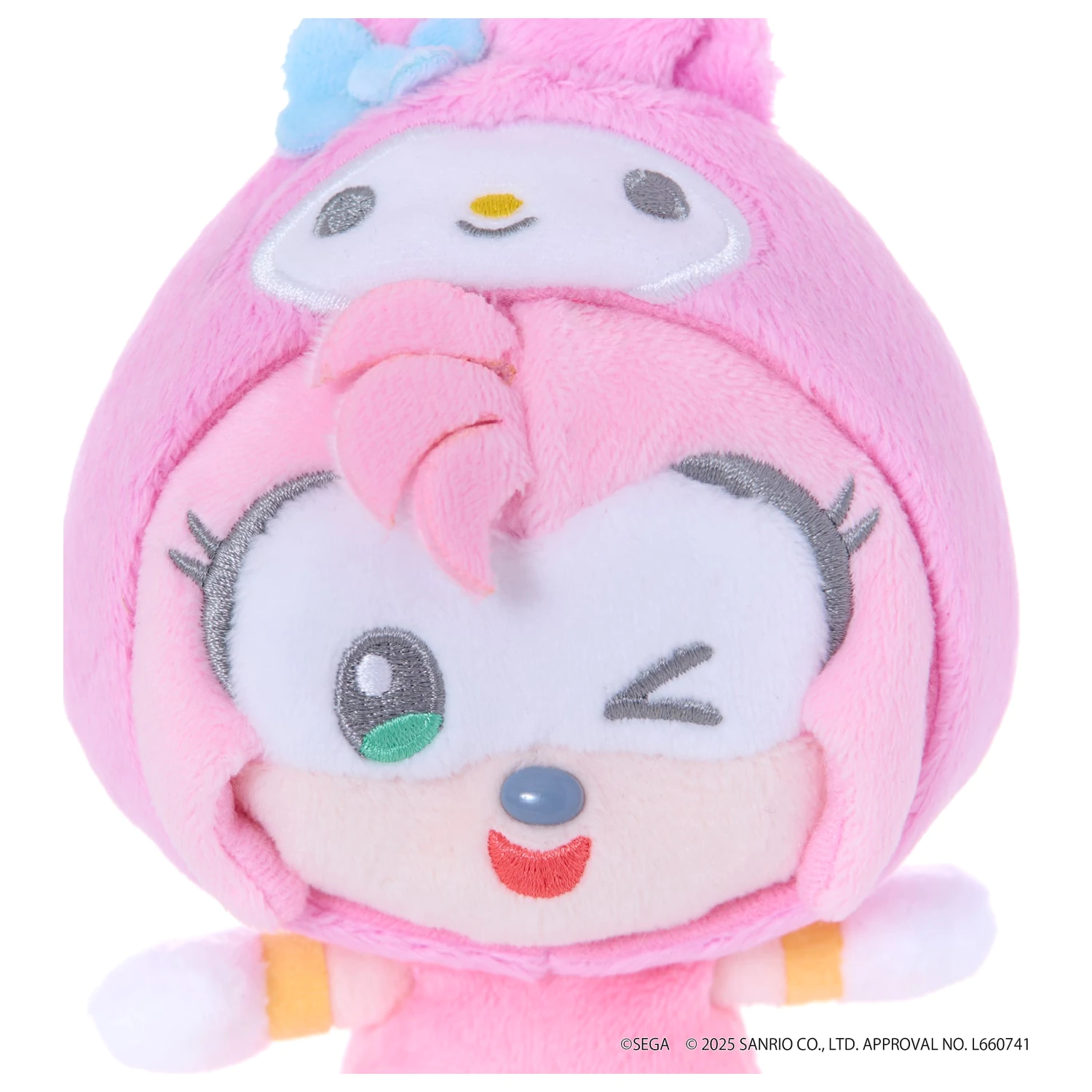 SONIC & FRIENDS x SANRIO Amy x My Melody maskot plyšák 8cm fotografii produktu