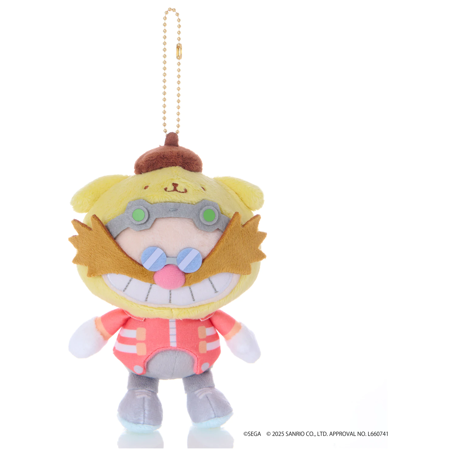 Sonic & Friends x Sanrio Dr. Eggman x Pompompurin maskot plyš 8 cm fotografii produktu