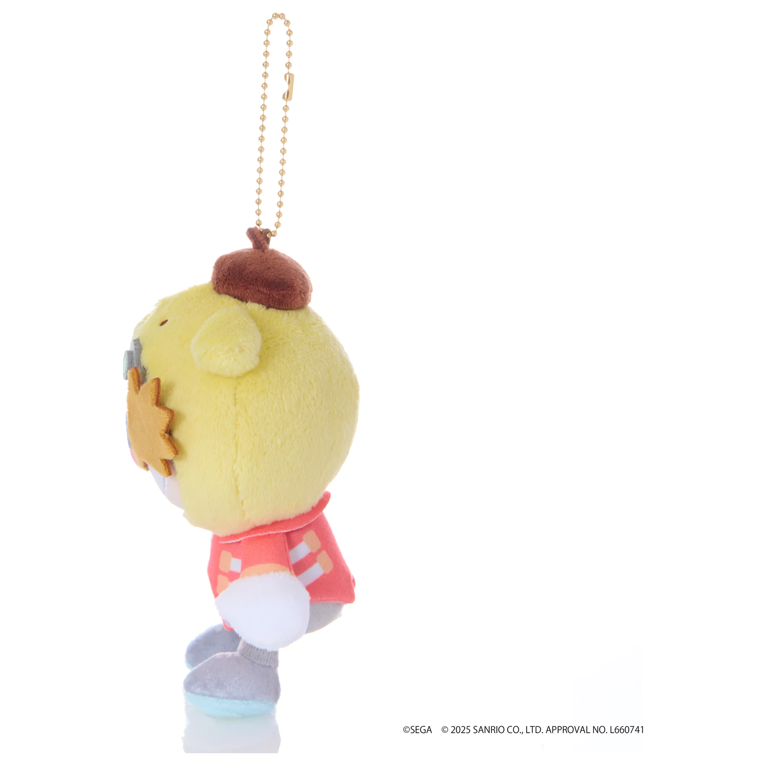 Sonic & Friends x Sanrio Dr. Eggman x Pompompurin maskot plyš 8 cm fotografii produktu
