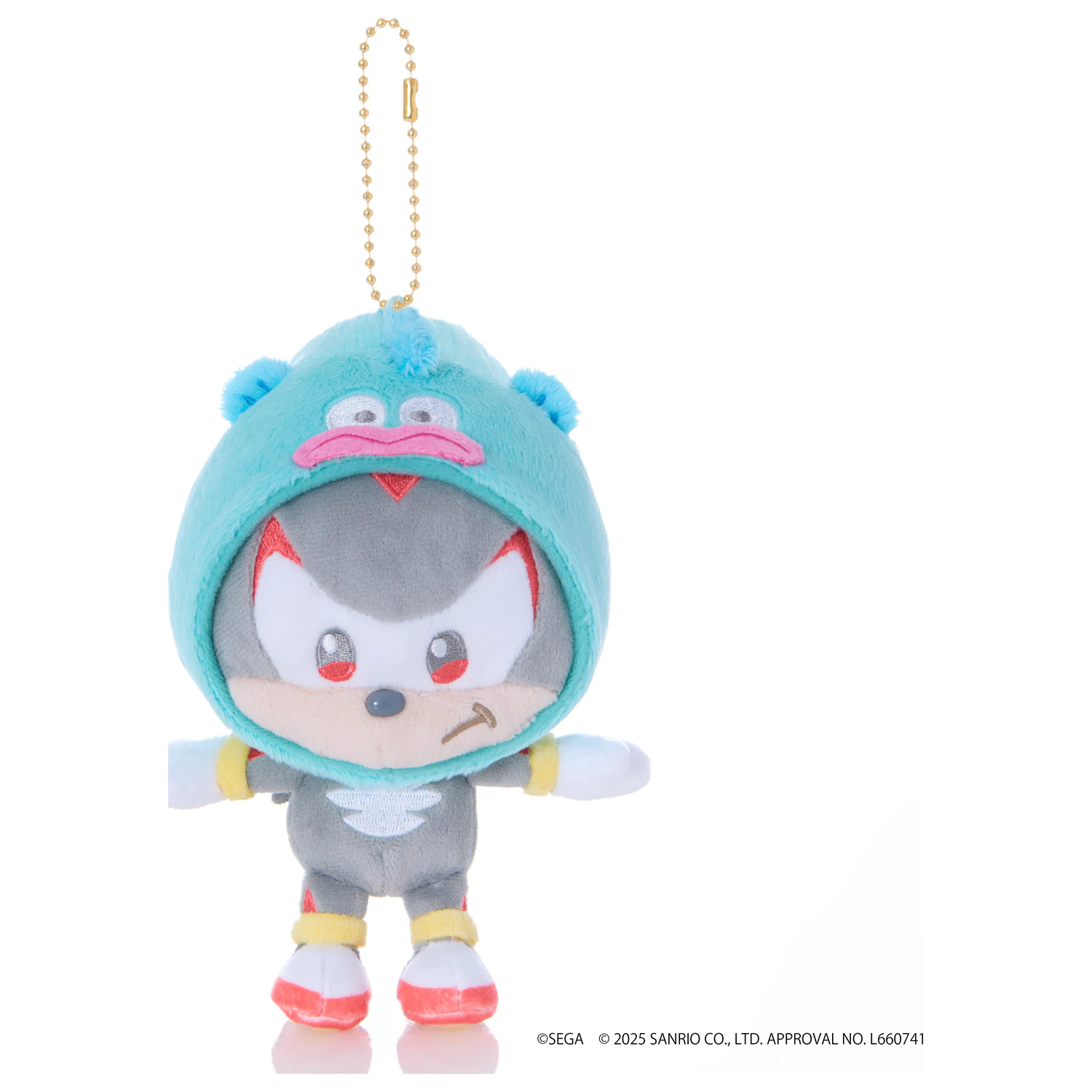 Sonic & Friends X Sanrio Shadow X Hangyodon Maskot Plyšová hračka 8 cm fotografii produktu