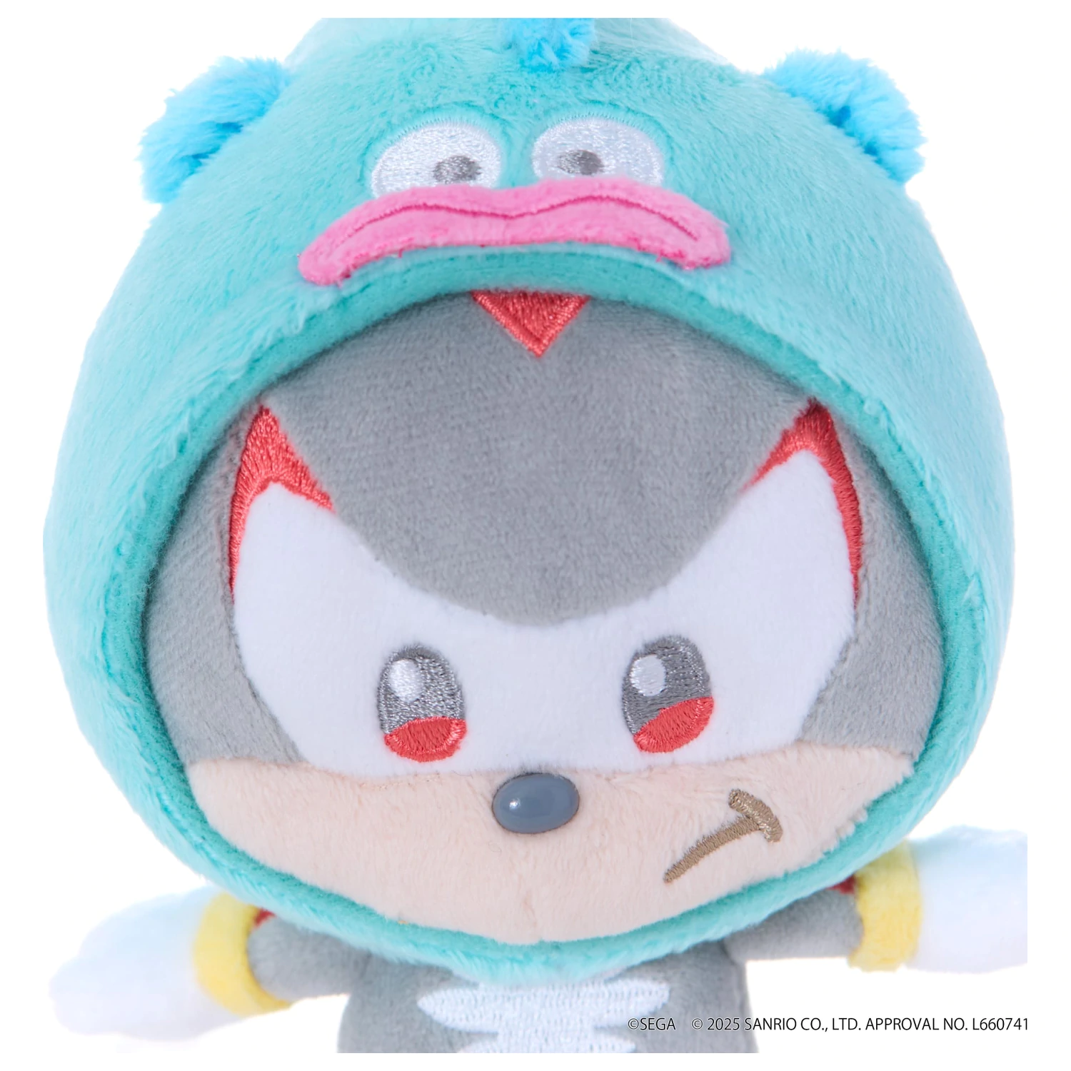 Sonic & Friends X Sanrio Shadow X Hangyodon Maskot Plyšová hračka 8 cm fotografii produktu