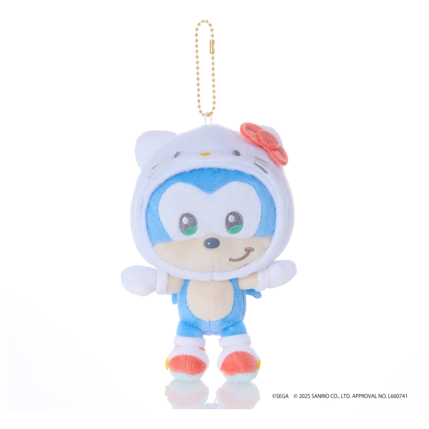 SONIC & FRIENDS x SANRIO Sonic x Hello Kitty maskot plyš 8 cm fotografii produktu