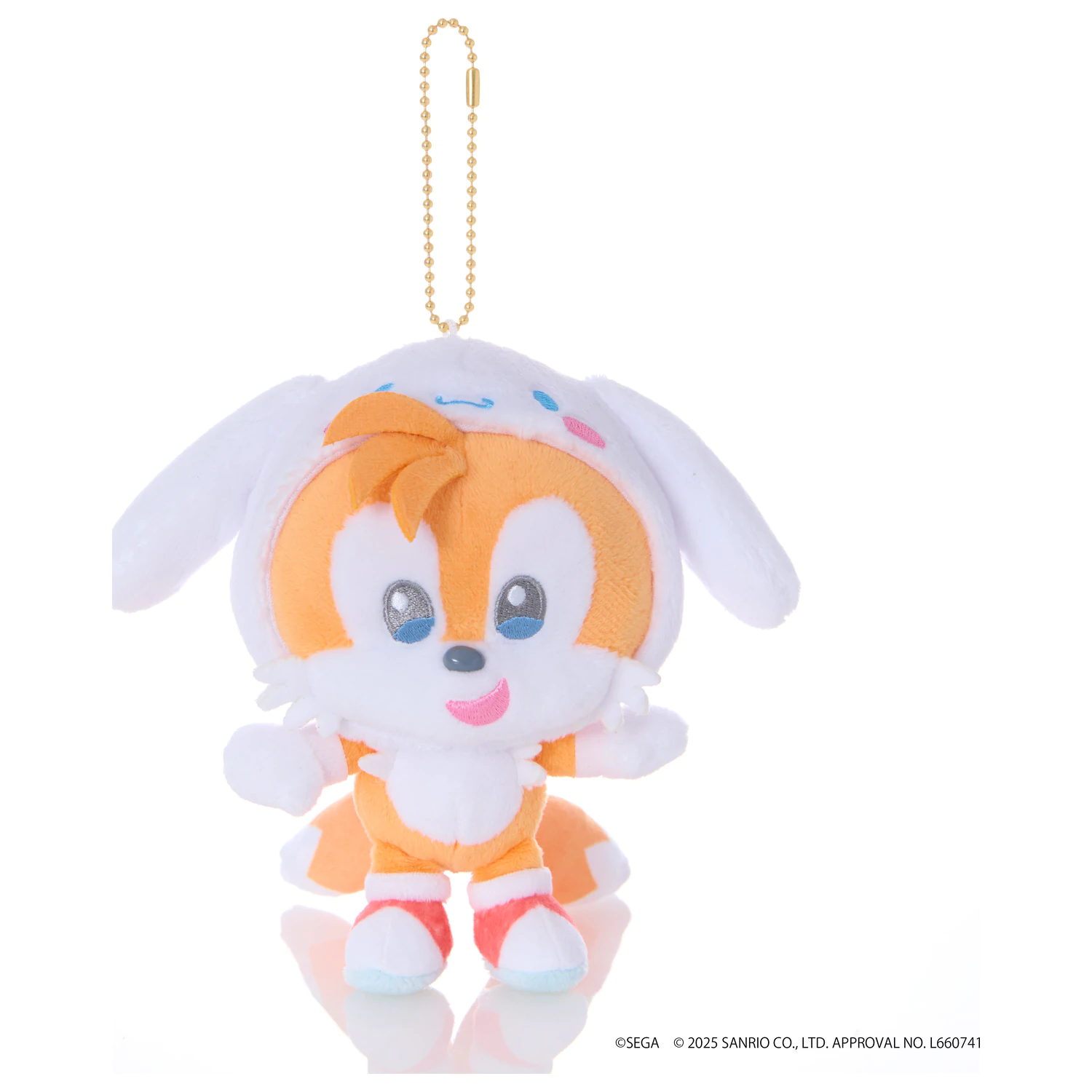 SONIC & FRIENDS x SANRIO Tails x Cinnamoroll Maskot Plyš 8 cm fotografii produktu