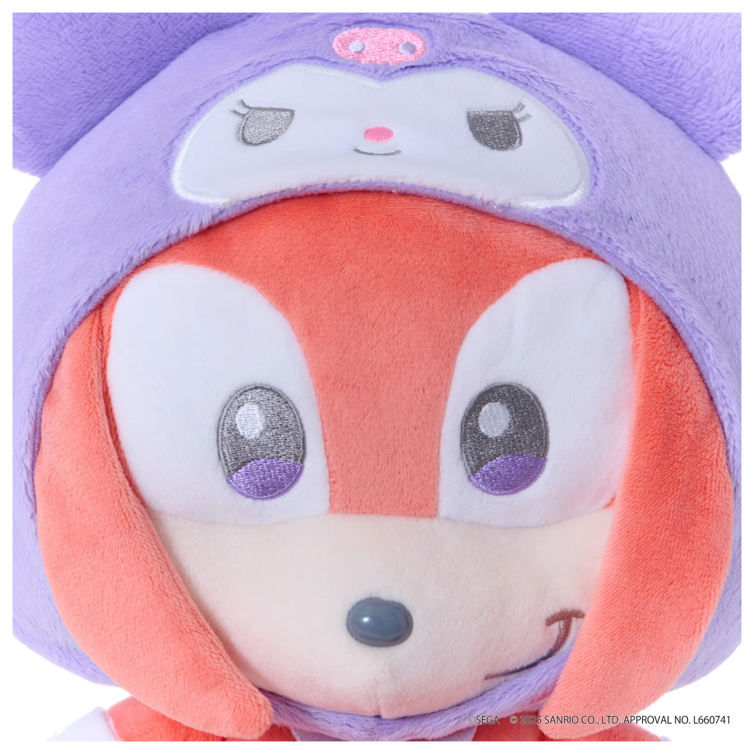 SONIC & FRIENDS X SANRIO Knuckles X Kuromi plyšová hračka 24cm fotografii produktu