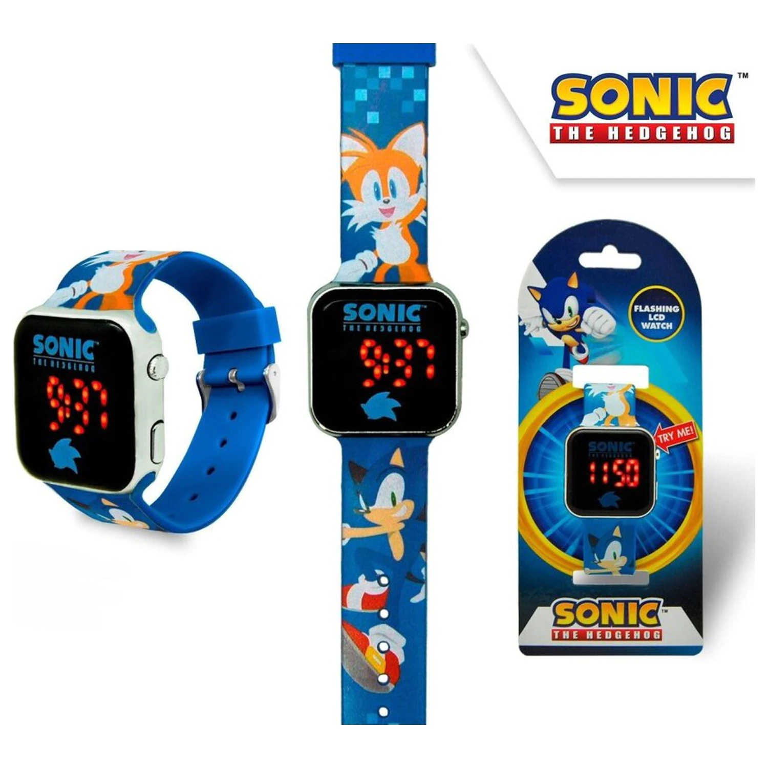 Sonic Prime digitální LED náramkové hodinky fotografii produktu