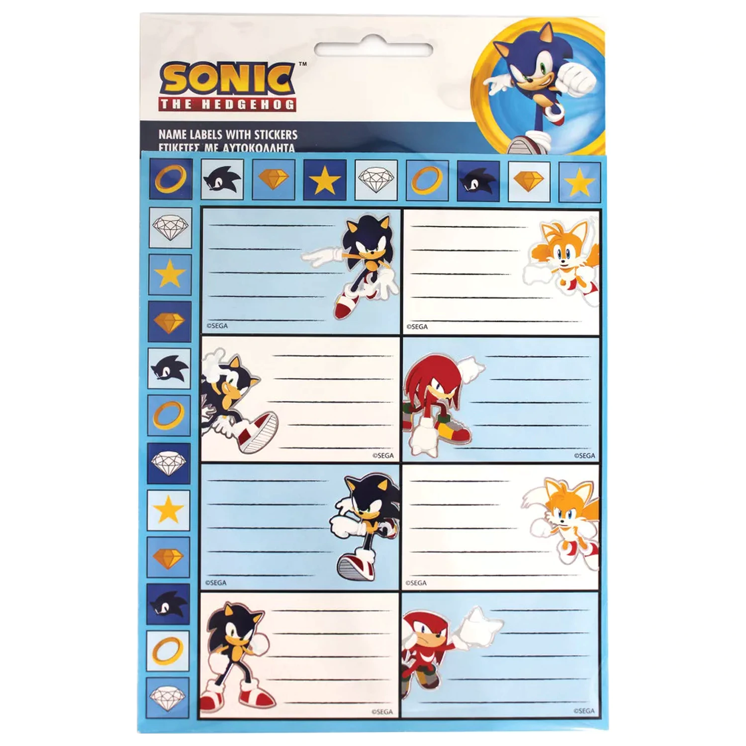 Sonic Rings sada 16 nálepek na štítky pro zápisník fotografii produktu