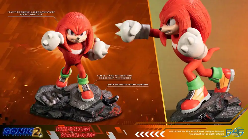 Sonic the Hedgehog 2 Statue Knuckles Standoff 30 cm soška fotografii produktu