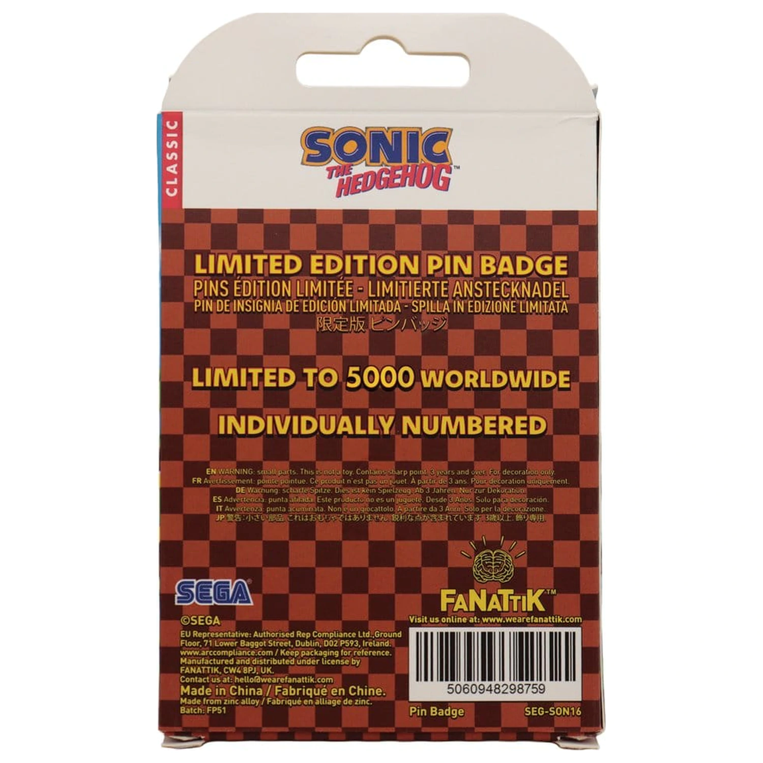 Sonic - The Hedgehog Odznak s špendlíkem Dr. Eggman Egg Mobile Chained fotografii produktu