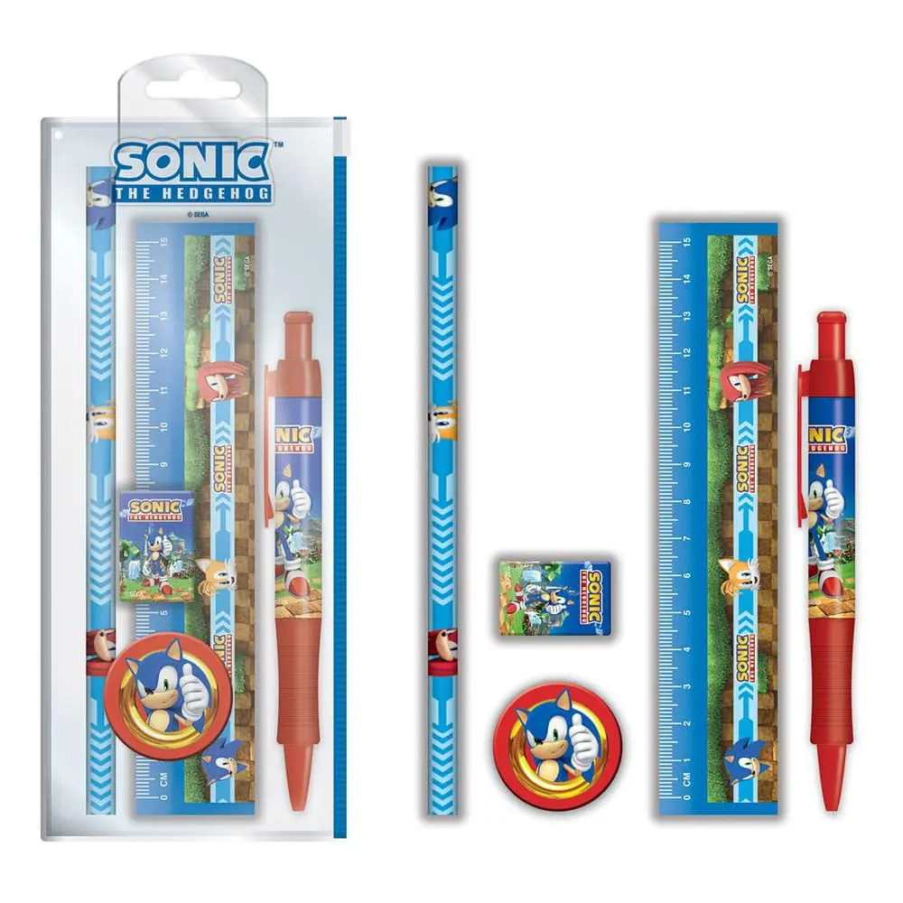 Sonic The Hedgehog 5dílná sada psacích potřeb Golden Rings fotografii produktu