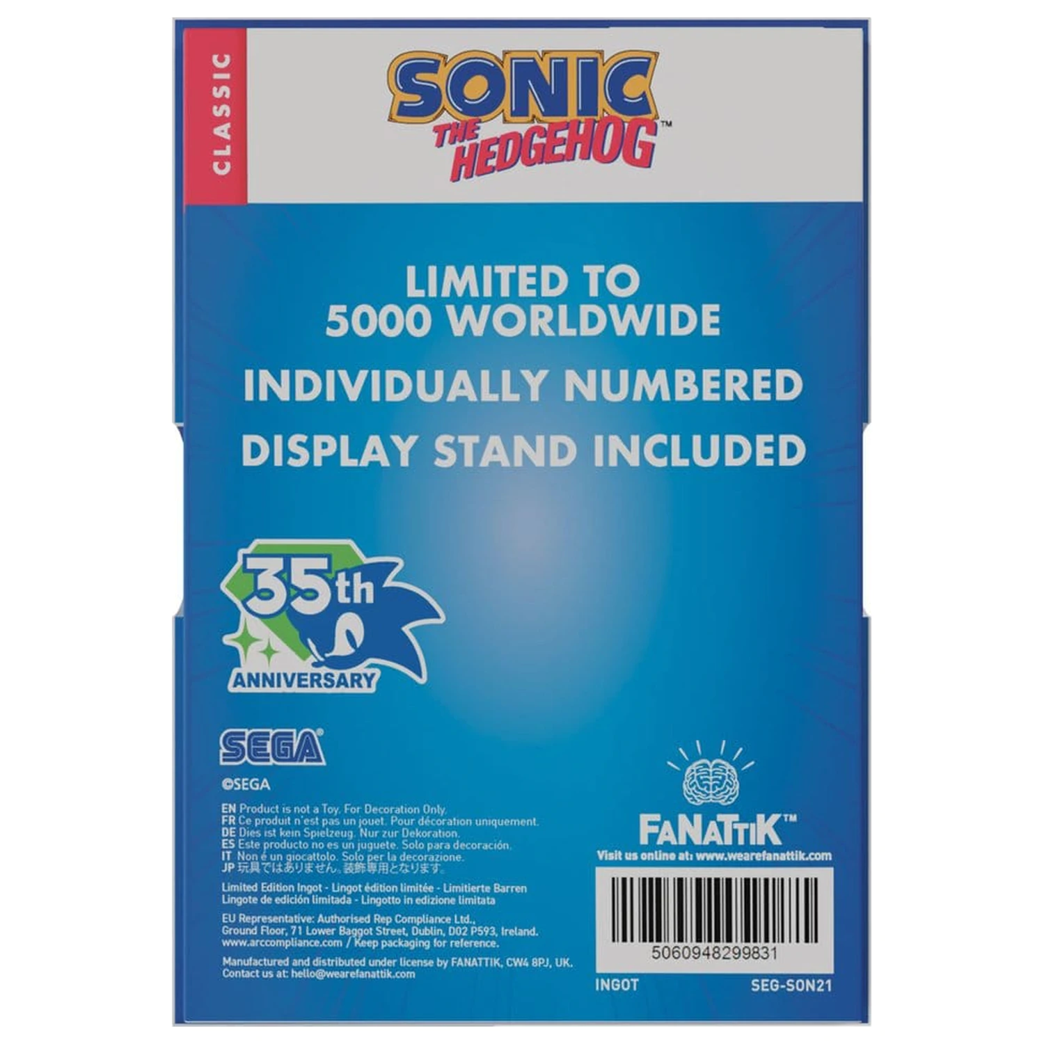 Sonic The Hedgehog Ingot vitrážové okno styl 60 cm fotografii produktu