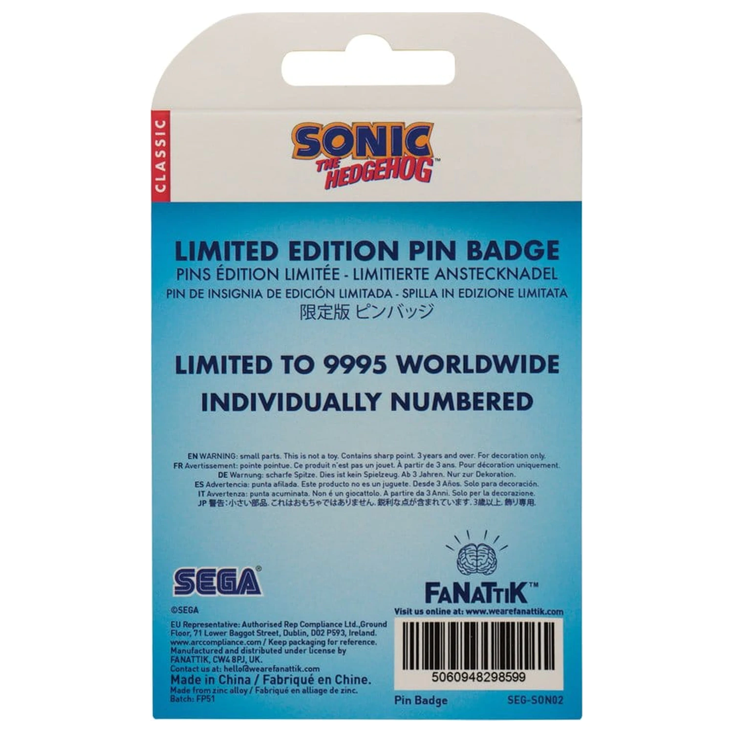 Sonic - The Hedgehog pin odznak Sonic, Tails, Knuckles limitovaná edice fotografii produktu