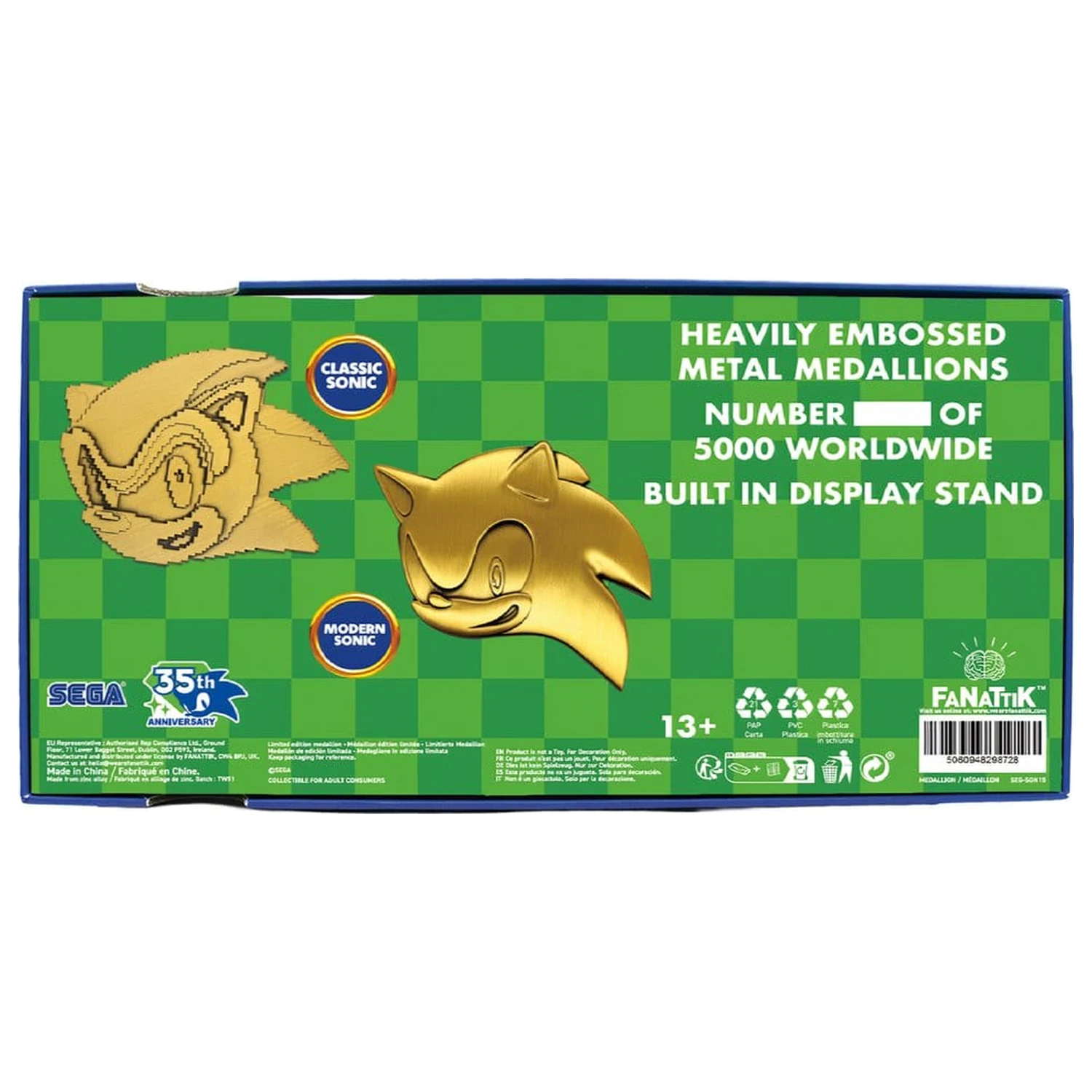 Sonic the Hedgehog Medailonová sada k 35. výročí Tehdy a nyní Limitovaná edice fotografii produktu