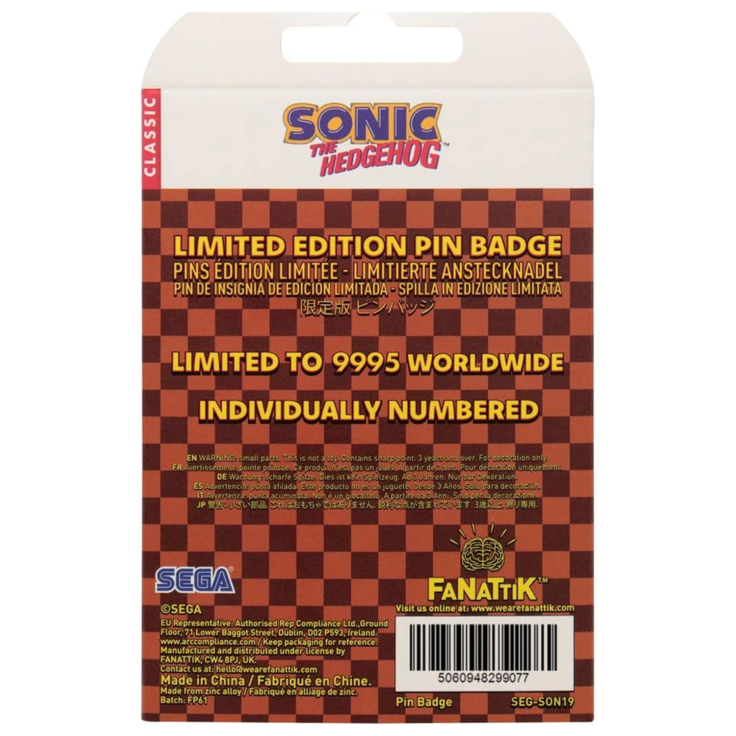 Sonic The Hedgehog pohyblivý pin odznak fotografii produktu