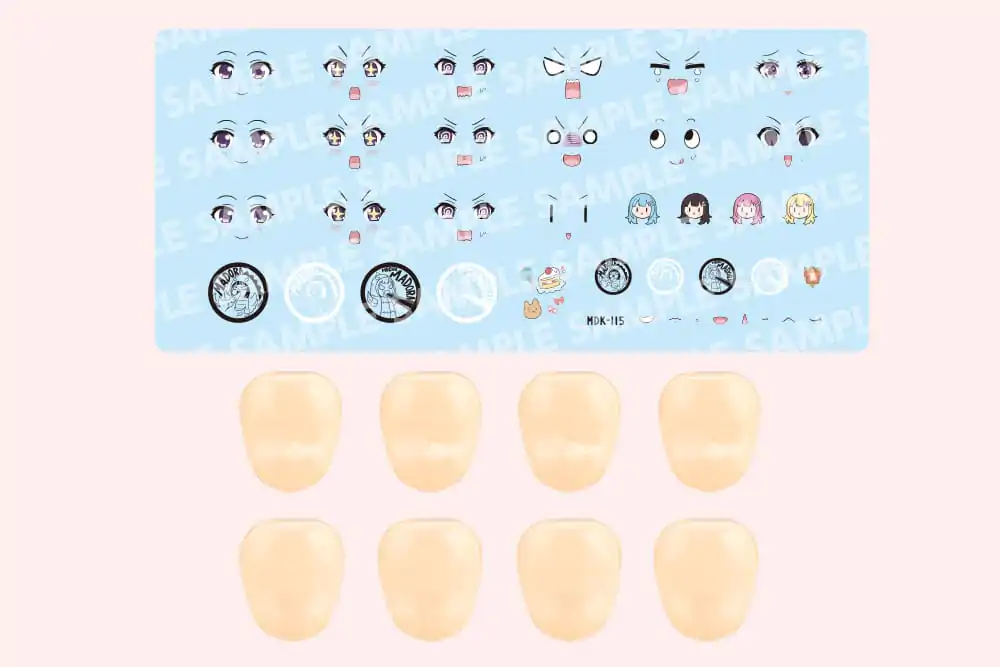 Sousai Shojo Teien Model Kit Accessory Set 1/10 Sada přizpůsobených obličejů a obtisků Vol. 5 Designed by Raguhonoerika For Madoka Yuki A fotografii produktu