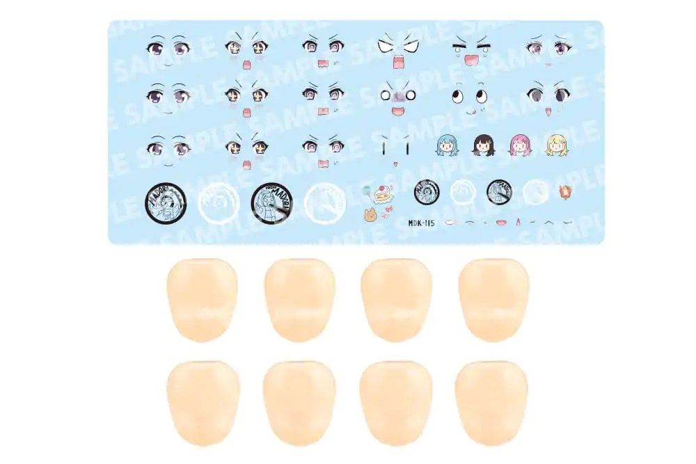 Sousai Shojo Teien Model Kit Accessory Set 1/10 Sada přizpůsobených obličejů a obtisků Vol. 5 Designed by Raguhonoerika For Madoka Yuki A fotografii produktu