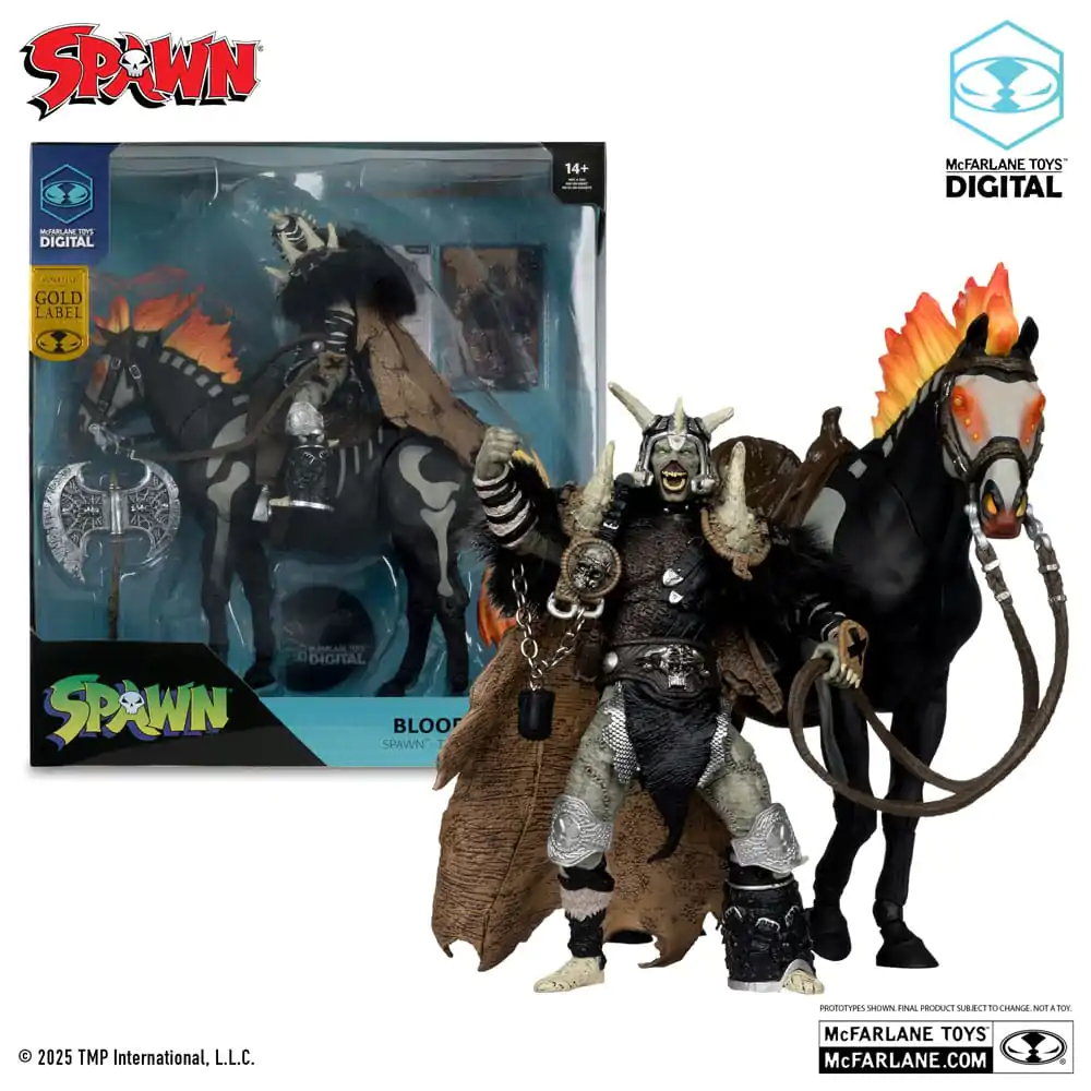 Spawn akční figurka Bloodaxe s koněm (Spawn: The Dark Ages) (McFarlane Toys 30th Anniversary) (Gold Label) 18 cm fotografii produktu